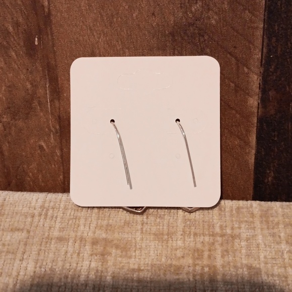 925 Silver French Wire Heart Cutout Dangle Earrings - Picture 2 of 8